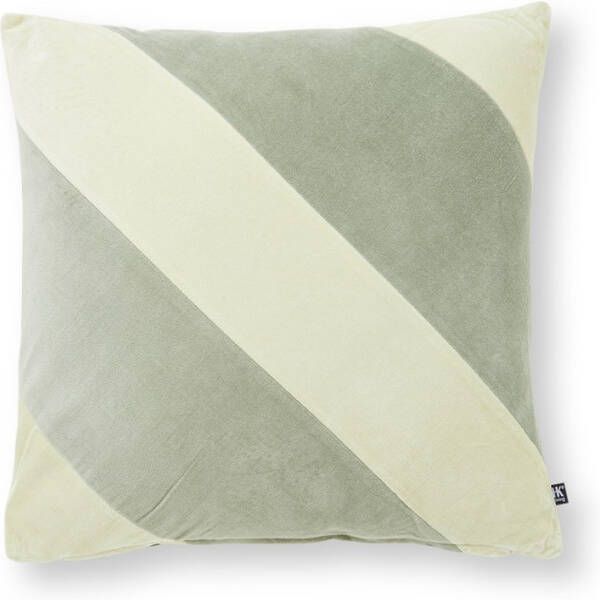 HKliving Kussen gestreept velvet mint/groen 45x45 cm