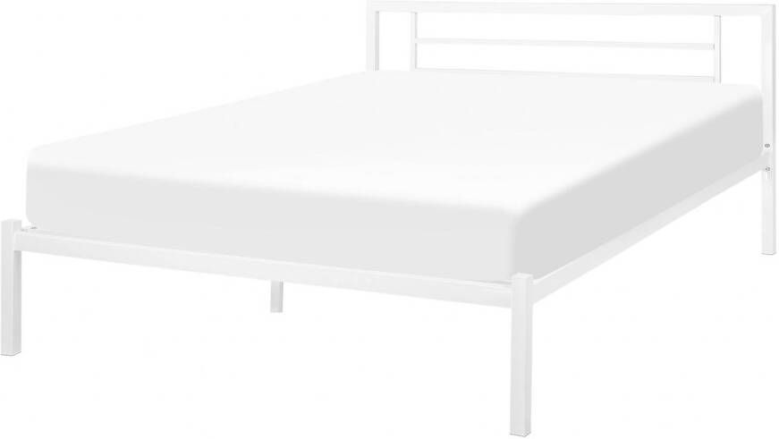 Beliani Cusset Tweepersoonsbed wit metaal