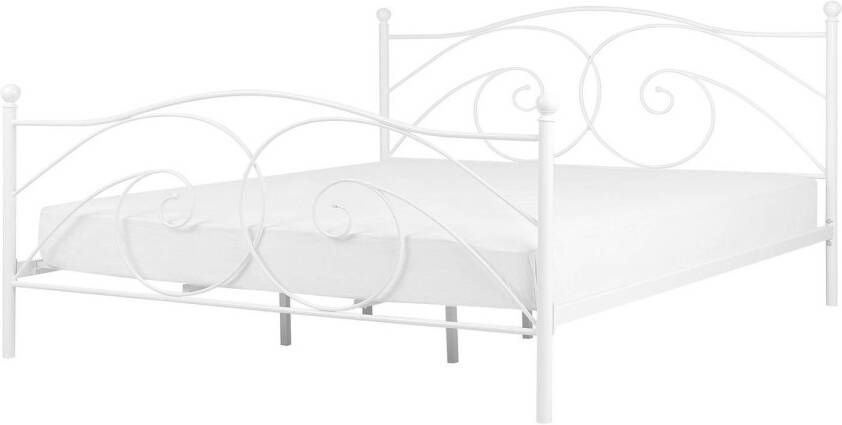 Beliani Dinard Tweepersoonsbed wit metaal