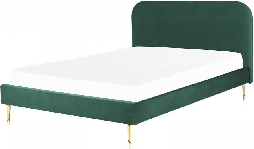 Beliani Flayat Tweepersoonsbed groen fluweel