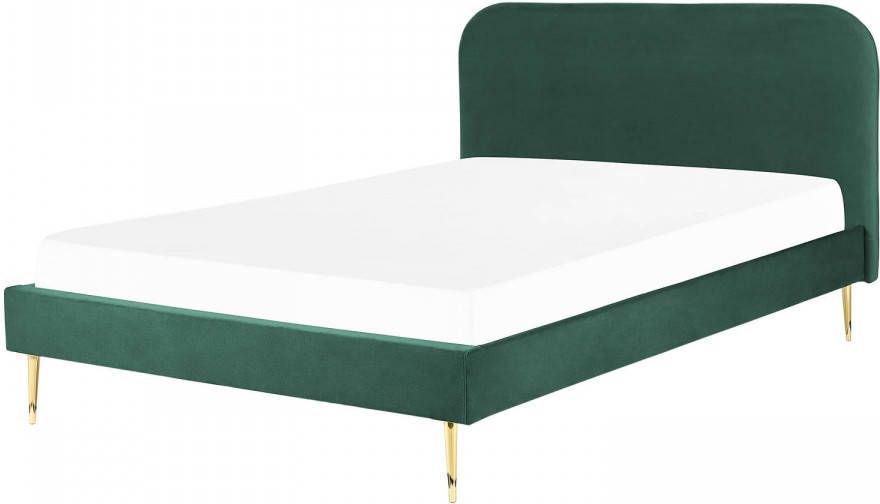 Beliani Flayat Tweepersoonsbed groen fluweel