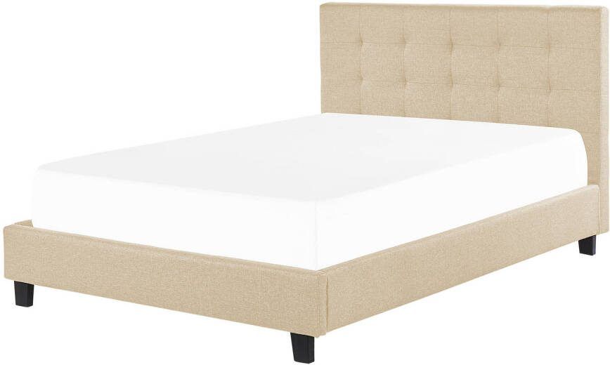 Beliani Rochelle Tweepersoonsbed beige polyester