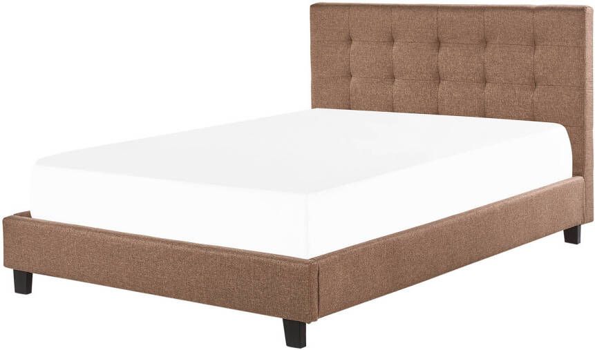 Beliani Rochelle Tweepersoonsbed bruin polyester