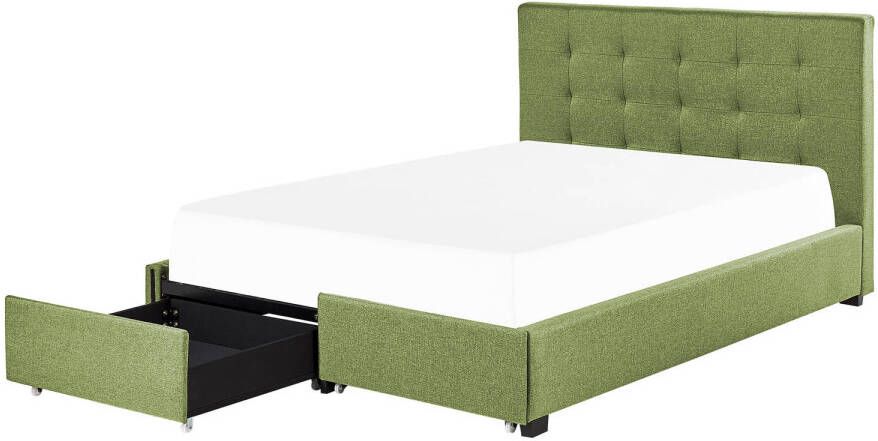Beliani Rochelle Tweepersoonsbed groen polyester