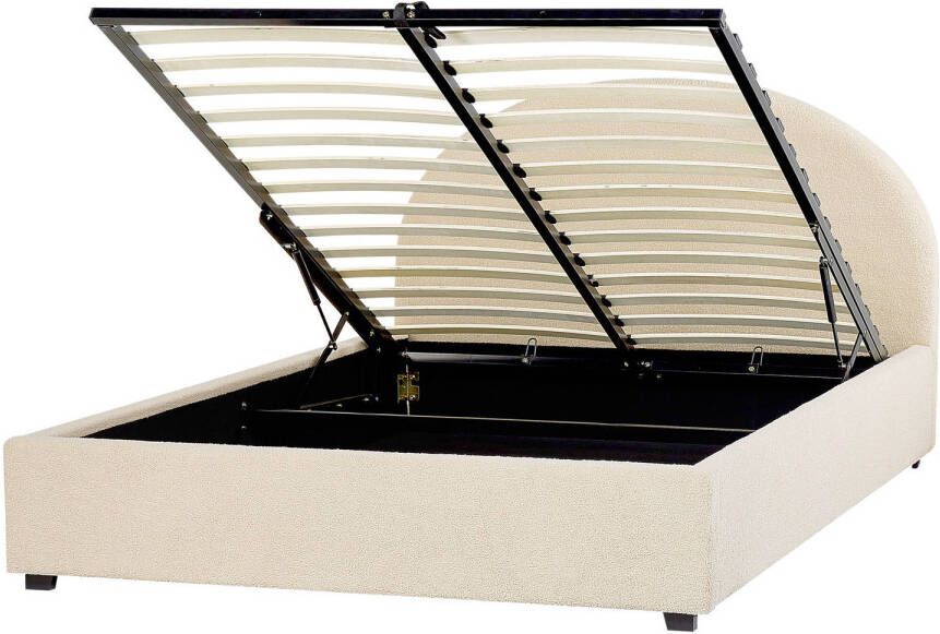 Beliani Vaucluse Tweepersoonsbed beige polyester