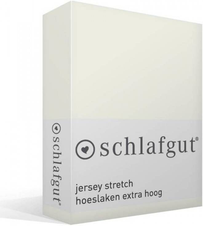 Merkloos Schlafgut Jersey Stretch Hoeslaken Extra Hoog Lits jumeaux(180/200x200/220 Cm )