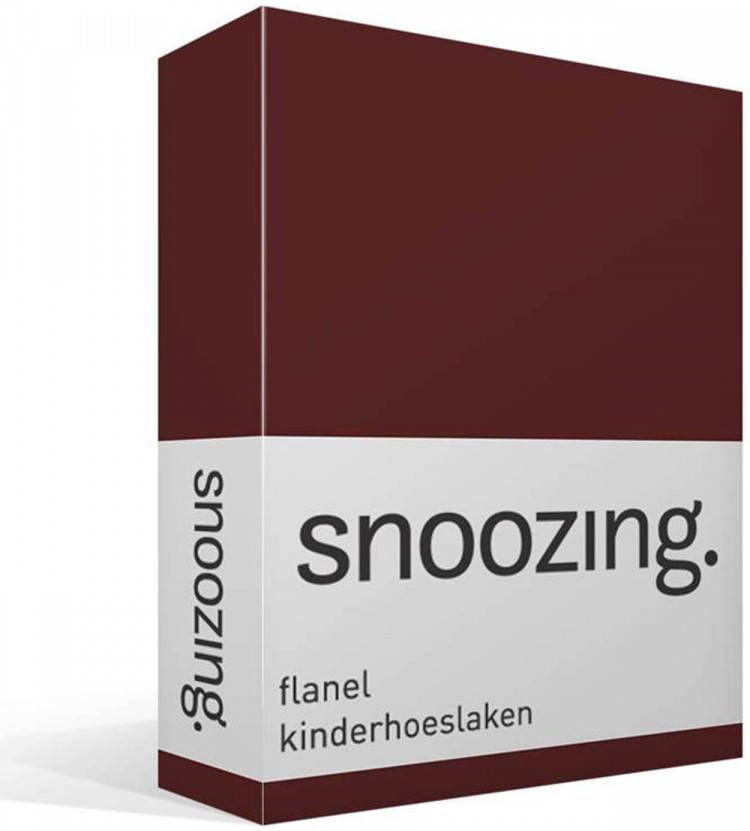 Snoozing Flanel Kinderhoeslaken Ledikant 60x120 Cm Aubergine