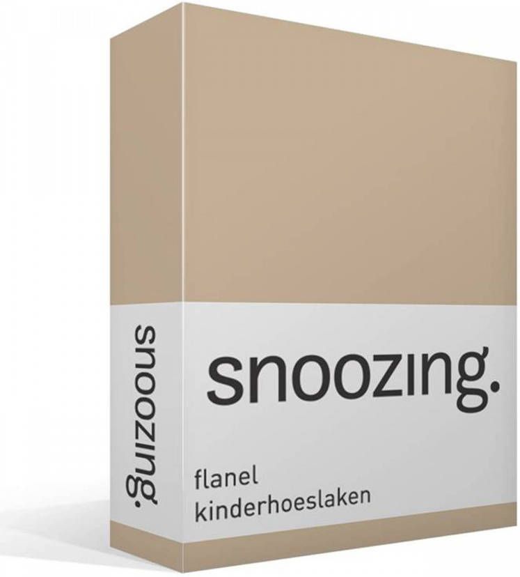 Snoozing Flanel Kinderhoeslaken Ledikant 60x120 Cm Camel