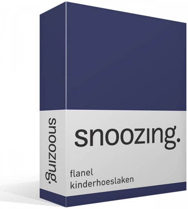 Snoozing Flanel Kinderhoeslaken Ledikant 60x120 Cm Navy