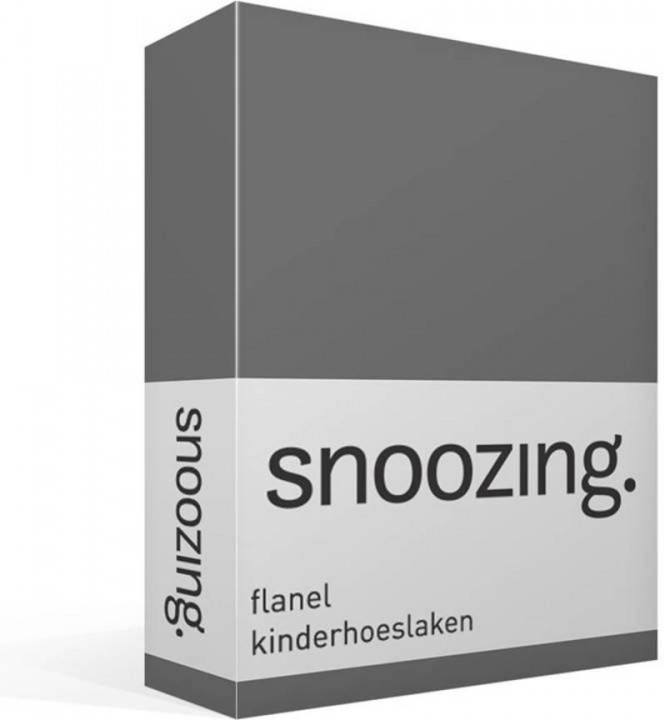 Snoozing Flanel Baby Hoeslaken Wiegje 40x80 Cm Antraciet