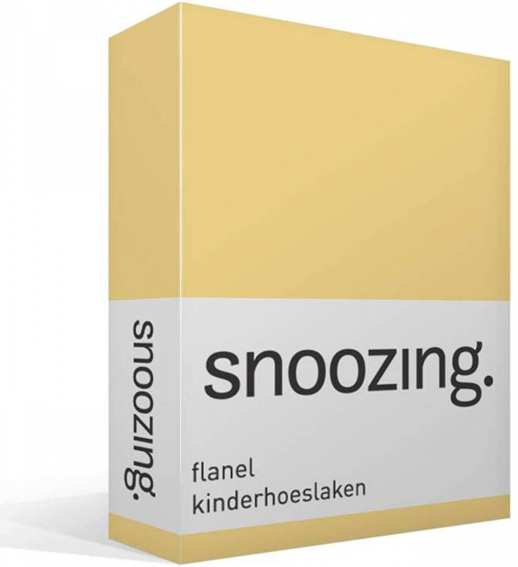 Snoozing Flanel Kinderhoeslaken Ledikant 60x120 Cm Geel