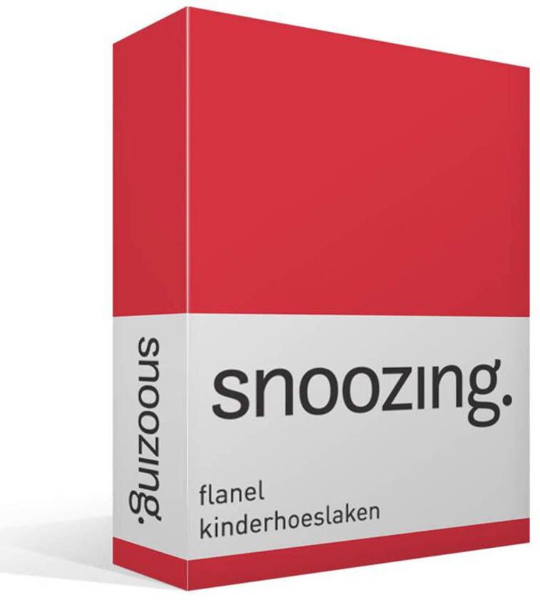 Snoozing Flanel Kinderhoeslaken Ledikant 60x120 Cm Rood