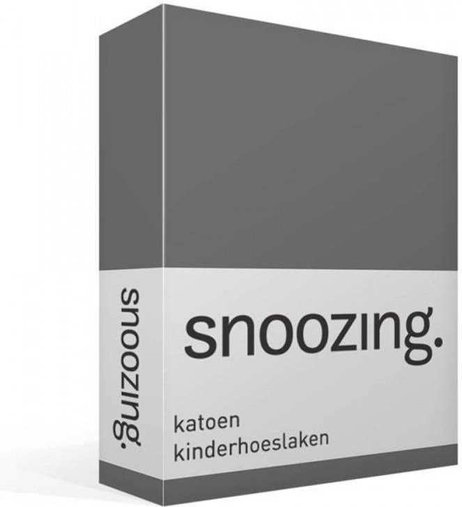 Snoozing Katoen Baby Hoeslaken Wiegje 40x80 Cm Antraciet