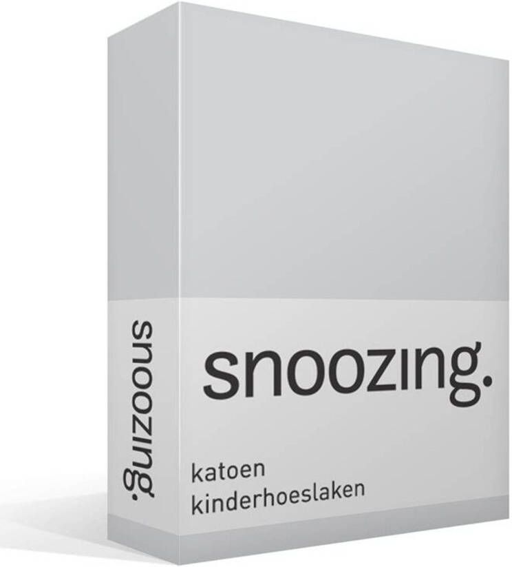 Snoozing Katoen Kinderhoeslaken Ledikant 60x120 Cm Grijs
