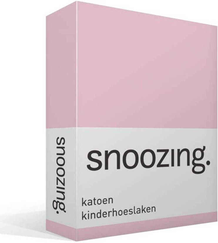 Snoozing Katoen Kinderhoeslaken Ledikant 60x120 Cm Roze