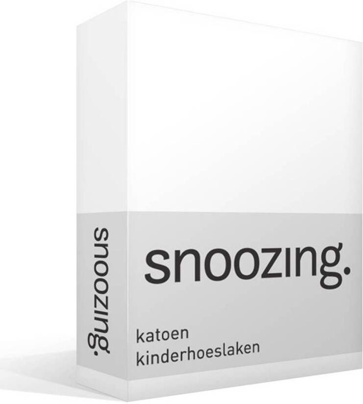 Snoozing Katoen Kinderhoeslaken Ledikant 60x120 Cm Wit