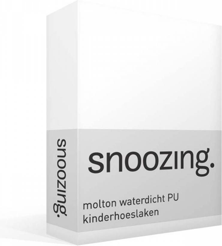 Snoozing Katoen Molton Waterdicht Pu Kinderhoeslaken 100% Katoen Wiegje(40x80 Cm) Wit