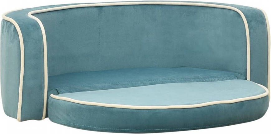 vidaXL Hondenbank inklapbaar 73x67x26 cm pluche turquoise