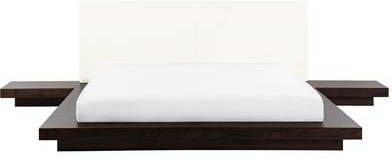 Beliani ZEN Bed donkere houtkleur 160x200