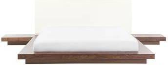 Beliani ZEN Bed met LED verlichting lichte houtkleur 160x200