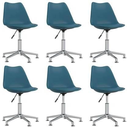 vidaXL Eetkamerstoelen draaibaar 6 st kunstleer turquoise