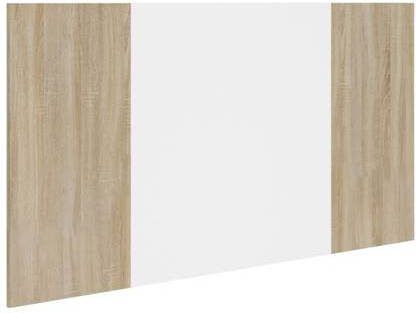 vidaXL Hoofdbord 160x1, 5x80 cm bewerkt hout wit en sonoma eikenkleurig