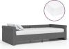 VidaXL Slaapbank met matras en USB stof donkergrijs 90x200 cm online kopen