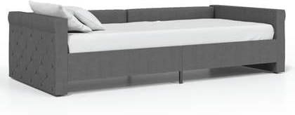 vidaXL Slaapbank met USB stof donkergrijs 90x200 cm