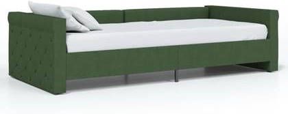 vidaXL Slaapbank met USB stof donkergroen 90x200 cm