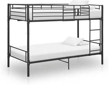 vidaXL Stapelbed metaal zwart 90x200 cm