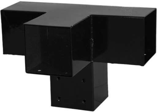 Plus Danmark Cubic 4 weg koppelstuk zwart tbv paal 9 x 9 cm