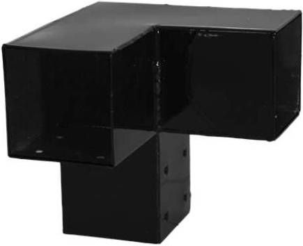 Plus Danmark Cubic hoekstuk dubbel zwart tbv paal 9 x 9 cm
