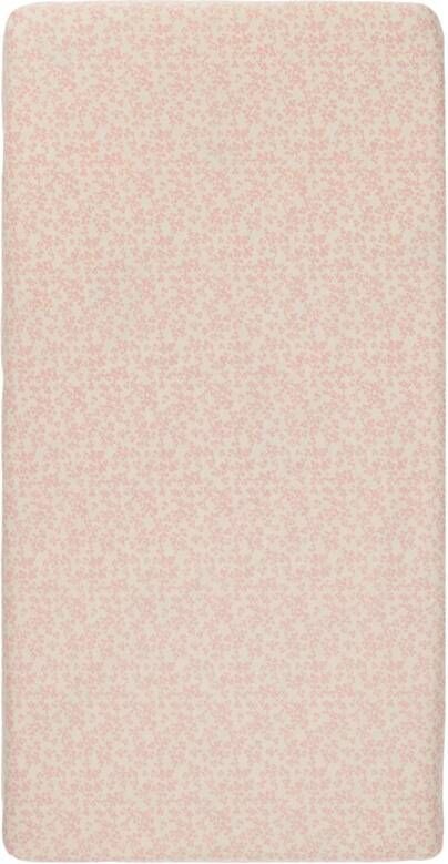 Noppies Baby Comfort Katoen(biologisch)Botanical poplin hoeslaken wieg GOTS 40x90 cm Misty Rose