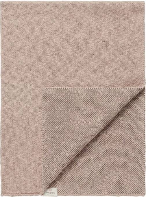 Noppies Baby Comfort Melange knit reversible baby wiegdeken 75x100 cm bruin