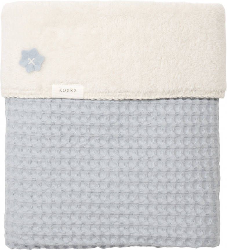 Koeka Oslo baby ledikantdeken teddy 100x150 cm wave/pebble