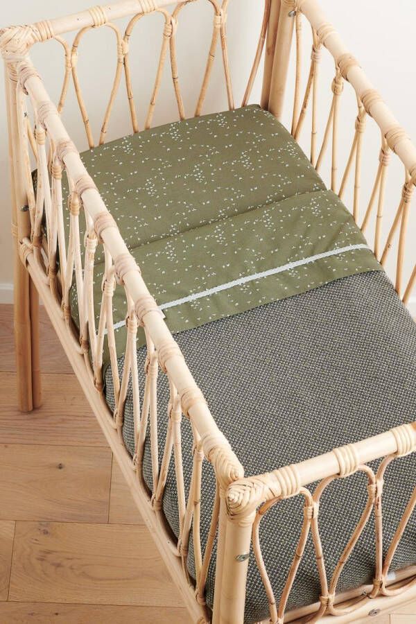 Noppies Baby Comfort Botanical poplin reversible baby wieglaken GOTS 80x100 cm Beetle