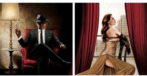 Home affaire Artprint John silver, black Tie, highheels 2 delig