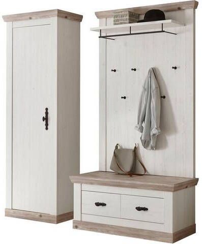 Home affaire Halmeubelset Florence bestaand uit 1 bank, 1 paneel en 1 kast(3 stuks )