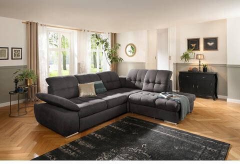 Home affaire Hoekbank Lotus luxe met afsluitende ottomane in vele varianten