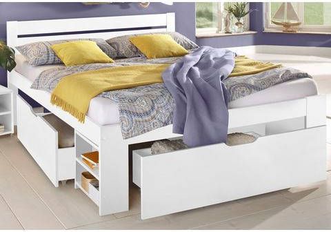 Home affaire Ledikant met bergruimte Hannes van massief hout, met rolbodem