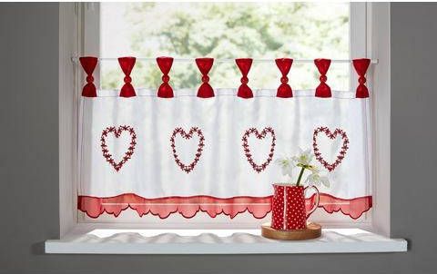 Home affaire Valletje Hart transparant, geborduurd, voilekwaliteit(1 stuk )