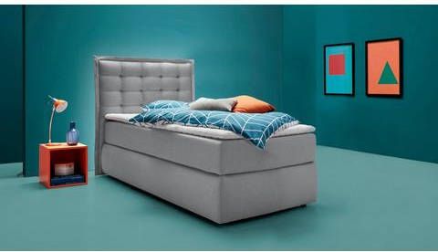 INOSIGN Boxspring Sagres Hoofdbord met 2 kleurige zachte bies en tweekleurige knopen