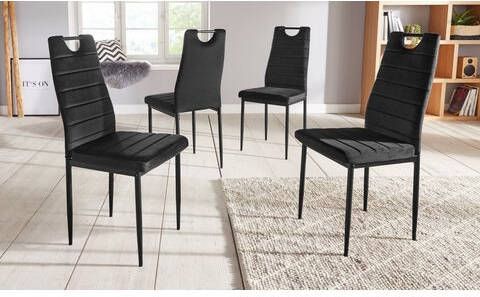 INOSIGN Eetkamerstoel Mandy(2 of 4 stuks)met veloursovertrek, rugleuning met handgreep om eenvoudig terug te trekken(set )