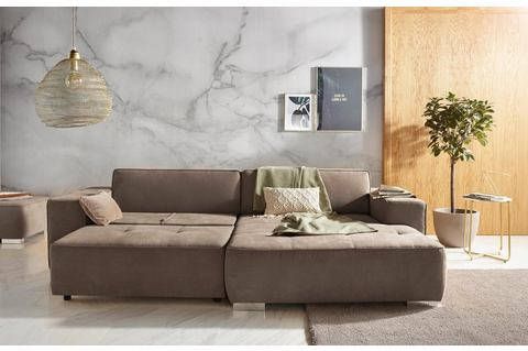 INOSIGN Hoekbank Sapporo naar keuze slaapfunctie of verstelbare zitdiepte, binnenvering