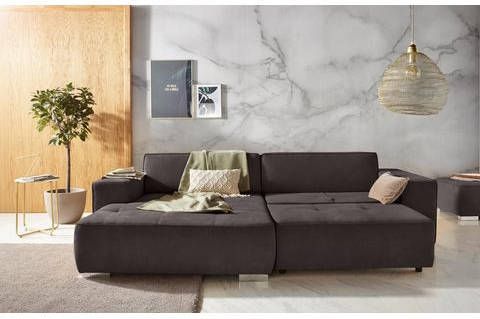INOSIGN Hoekbank Sapporo naar keuze slaapfunctie of verstelbare zitdiepte, binnenvering