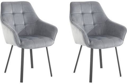 INOSIGN Stoel Poppy Bekleding in veloursstof, zwart metalen frame, maximaal vermogen ca. 120 kg(2 stuks )