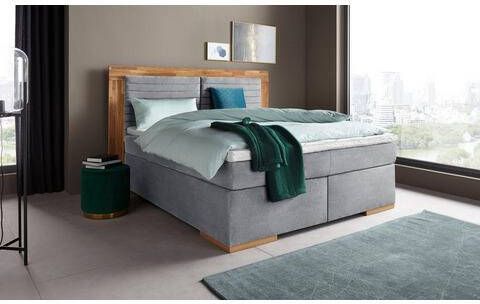 Places of Style Boxspring Cup met massief houten frame, met topmatras, in 2 hardheden, in 3 breedten