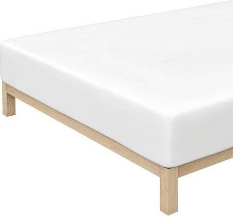 Merkloos Schlafgut Jersey Stretch Hoeslaken Extra Hoog 95% Gebreide Katoen 5% Elastan 1 persoons(90/100x190/220 Cm) Wit