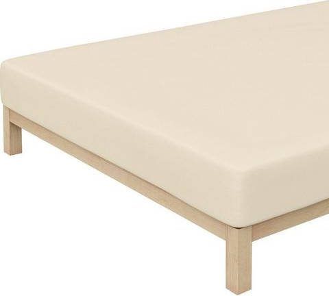 Merkloos Schlafgut Jersey Stretch Hoeslaken 95% Gebreide Jersey Katoen 5% Elastan 2 persoons(120/130x200/220 Cm) Ecru
