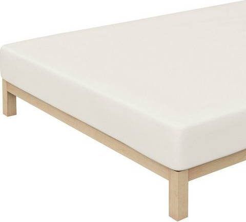 Merkloos Schlafgut Jersey Stretch Hoeslaken 95% Gebreide Jersey Katoen 5% Elastan 2 persoons(140/160x200/220 Cm) Wolwit